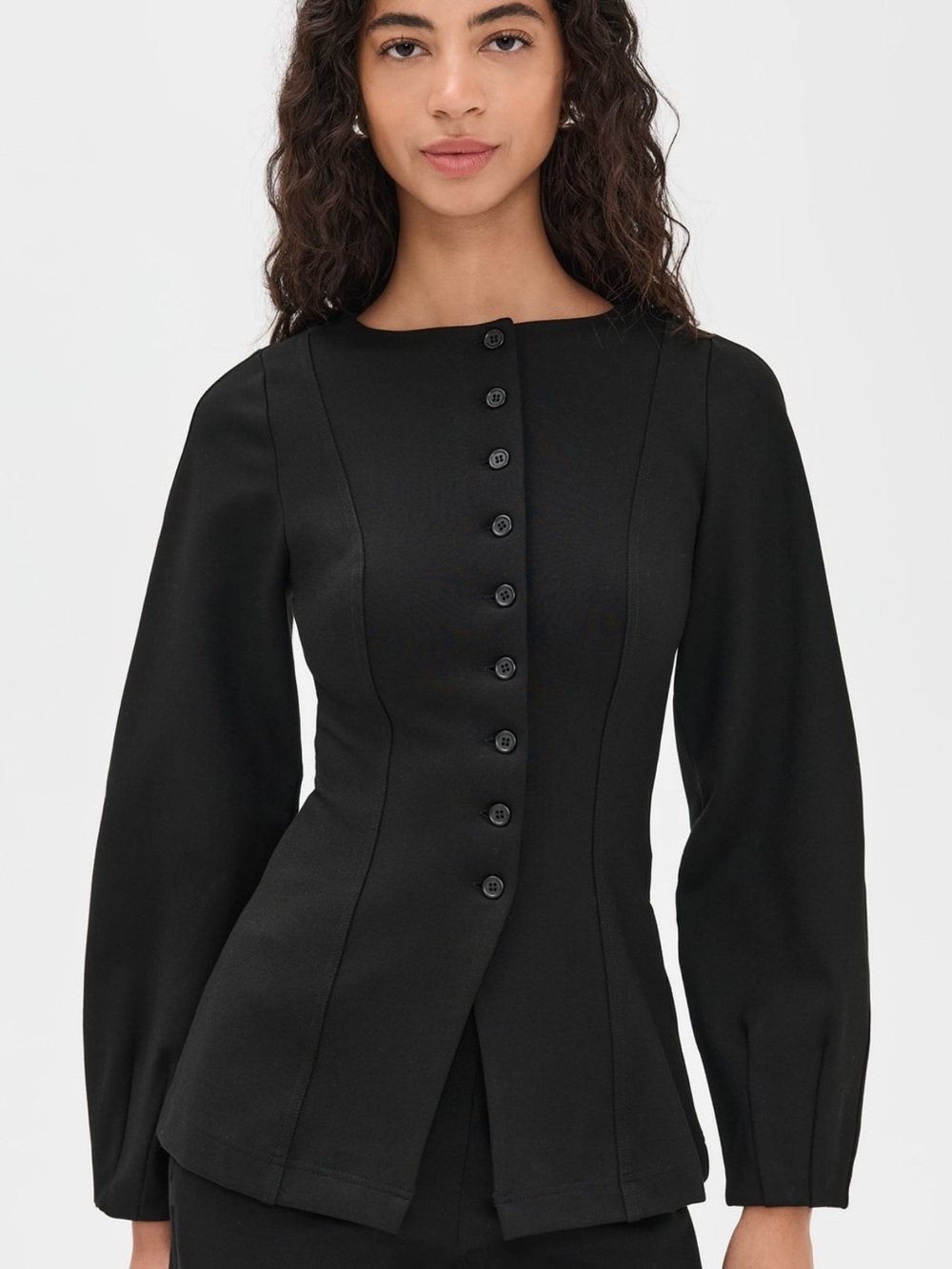 Aligne Bonnie Ponte Structured Black Button-Up Blazer, Size 0, EUC